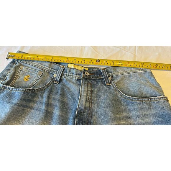 Vintage Rocawear‎ Blue Denim Shorts Mens Size 40 Y2K Baggy Embroidered Oversized - Picture 10 of 13